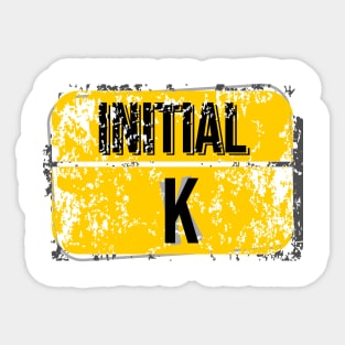 For initials or first letters of names starting with the letter k Sticker